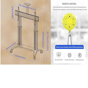 YUZDNM Motorised TV Bracket Stand - Aluminum Mobile TV Cart for 75-110 Inch Screens, 300 lbs Capacity, Smart LCD LED 4K Flat/Curved Panels, Heavy Duty Stand, MAX VESA 1000x600mm