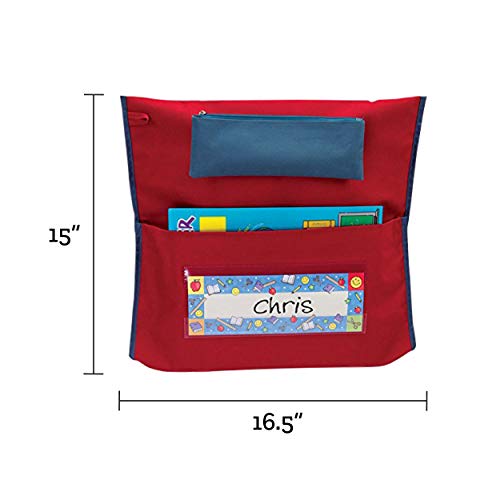 Really Good Stuff Deluxe Chair Pockets – Set of 36 – Classroom Chair Organizer with Pencil Pouch and Name Tag Keeps Students Organized and Classrooms Neat - Gray