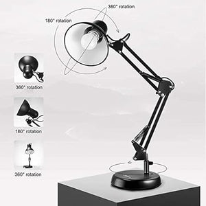 ELORES Swing Arm LED Desk Lamp for Office Dorm Room - Warm Light