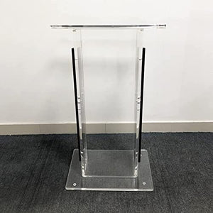 HAicom Clear Acrylic Vertical Podium Stand, 43.5" Tall - Floor-Standing Podium for Church, Office, School