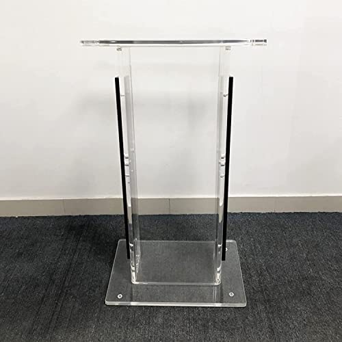 HAicom Clear Acrylic Vertical Podium Stand, 43.5" Tall - Floor-Standing Podium for Church, Office, School