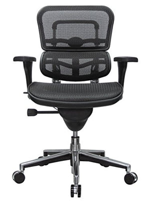 Eurotech Seating ME8ERGLO(N) Ergohuman Mid Back Mesh Swivel Chair, Black