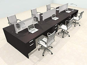 UTM Furniture Modern Aluminum Office Workstation Desk Set - Six Person Divider OT-SUL-FPS24
