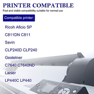 2 Pack Cyan 820024 Compatible SP C811DNHA Toner Cartridge Replacement for Ricoh Aficio SP C811DN C811 Savin CLP240D CLP240 Gestetner C7640 C7640ND Lanier LP440C LP440 Printer Toner Cartridge.