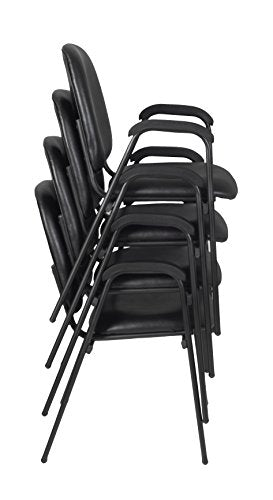 Regency Ace Vinyl Stack Chair (4 Pack), Black by Regency