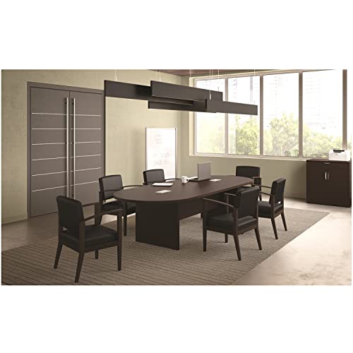Generic Conference Room Table with Power Data Modules - White Oval Meeting Desk