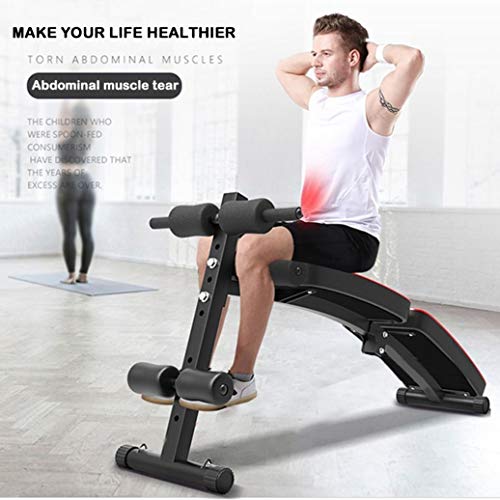 Professional Folding Sit Up Inclined Bench with Fitness Rods, for Abs Abdominal Bench Press Reverse Crunch Core Workout,Utility Bench, Home Gym Strength Training Fitness Equipment