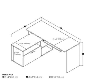 Bestar Small L-Shaped Desk - Modula