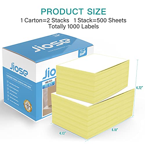Bluetooth Label Printer and 1000 Fanfold Labels, Jiose 4x6 Shipping Thermal Printer for Android/iOS, Commercial Grade, 162mm/s High-Speed Printing