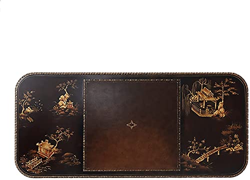 Solid Wood Executive Office Desk with Large Storage Drawer - Classical Black Painted Boss Desk 66.1X29.9X30.3Inches