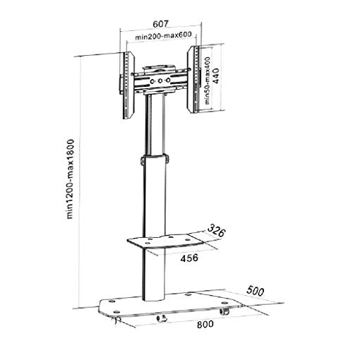 YokIma TV Stand Mobile TV Cart for 32-65 Inches Screens, Rotatable Universal Mount with Storage Tray and Wheels