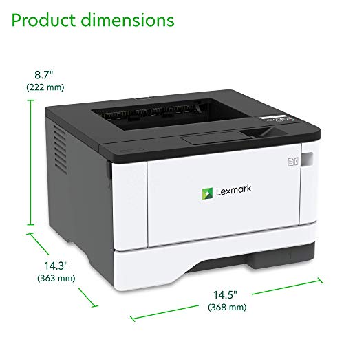 Lexmark B3340dw Monochrome Laser Printer with Full-Spectrum Security and Print Speed up to 40 ppm(29S0250), Gray/White, Small