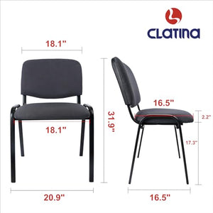 CLATINA Upholstered Stacking Chairs Set of 5 Grey - Office/School/Church Guest Chairs