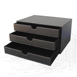 None JSSFD 5 Pcs Office Stationery Desk Organizer Set File Rack Desktop Storage Organizer Wood Napkin Holder Memo Box