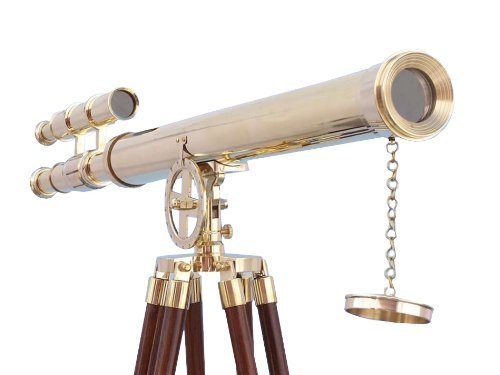 Hampton Nautical Floor Standing Brass Griffith Astro Telescope, 64", Brass