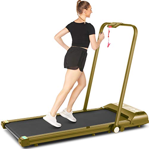 SYTIRY Desktop Foldable Treadmill, 2-in-1 Walking Machine, Home Treadmill with Bluetooth, 2HP Folding Treadmill, Indoor Walking Machine for Home