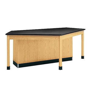 Diversified Woodcrafts Classroom Science Workstation, 4 Student, 96" W x 50" D x 36" H, Oak Base, Epoxy Resin Top, USA Made