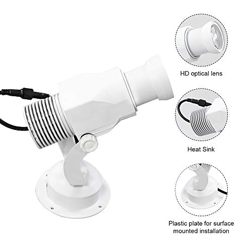15W LED Custom Image GOBO Logo Projector Light with Manual Zoom&Focus Customized Gobos for Indoor Use Company Hotel Restaurant Advertising Signs, White