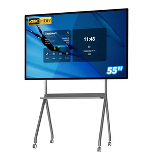 TouchWo 55" 4K Interactive Whiteboard Smart Board, Android 11 & Windows 10 Pro All-in-One Industrial PC
