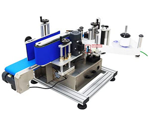 TECHTONGDA Automatic Round Bottle Labeling Machine with Conveyor - Bottle Diameter 1.5-3.9inch