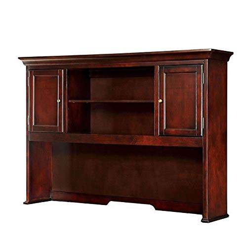 Benzara BM169229 Transitional Style Multi Functional Hutch, Cherry Brown Desk,