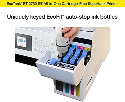 Epson EcoTank ET 2760 Special Edition All-in-One Inkjet Printer | Wireless Printing | Print, Copy, Scan | Prints up to 10 Pages per Minute in Black