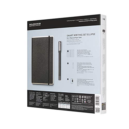 Moleskine Pen+ Ellipse Smart Writing Set Pen & Ruled Smart Notebook - Use with Moleskine Notes App for Digitally Storing Notes (Only Compatible with Moleskine Smart Notebooks)