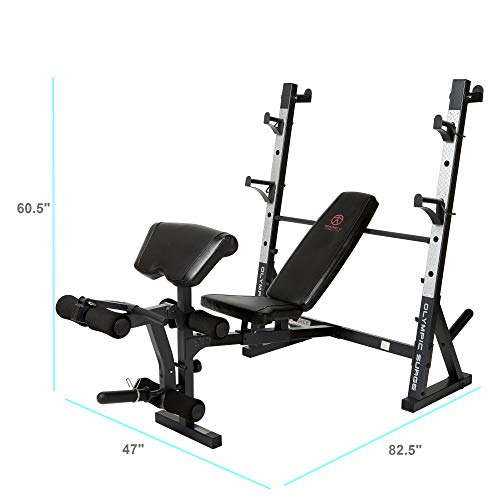 Marcy Olympic Weight Bench for Full-Body Workout MD-857, Grey/Black