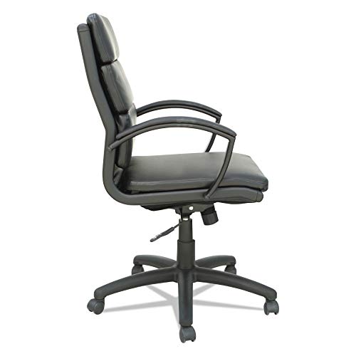 Alera ALENR42B19 Neratoli Mid-Back Slim Profile Chair, Black, Leather