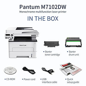 Pantum M7102DW Monochrome Wireless All-in-one ADF Multifunction Laser Printer, Auto Duplex, Copy＆Scan(W5G63B)