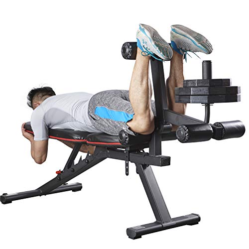 HARISON Weight Bench Adjustable with Preacher Pad and Leg Extension Full Body Workout Incline Decline Exercise Workout Bench for Home Strength Workout (Updated Version)