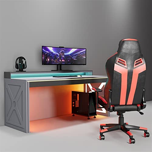 WAOCEO CPU Stand with Rolling Caster Wheels - Heavy Duty Metal PC Tower Floor Stand (White, 440*220mm)