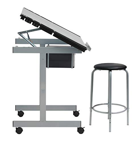 SD Studio Designs Vision Modern Metal Drafting Table with Angle Adjustable Top