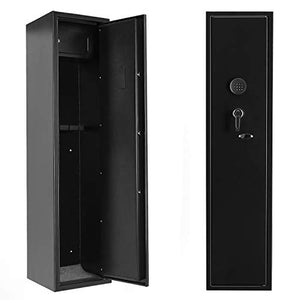 4 Rifle Gun Safe, Electronic Rifle safe for Home，Upgraded 4 Long Gun Safe cabinet for Rifle Shotgun and Pistol,Quick Access Rifles Gun Rifle Storage with Shelves Box and Key, (Metal Steel Frame)