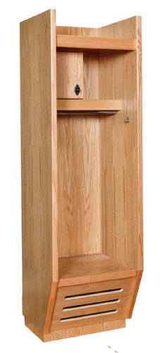 Hallowell Recruiter All-Wood Sport Locker, 24" x 24" x 84", Natural Red Oak - Assembled