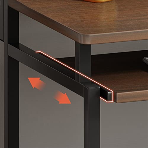 Computer Desks Multifunctional Desktop PC Desk with Bookshelf Home Office Sturdy Metal Frame Modern Writing Workstation (80*45*128cm)