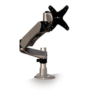 3M Easy Adjust Desk Mount Monitor Arm, Adjust Height, Tilt, Swivel and Rotation by Holding and Moving Monitor, Free Up Desk Space, Clamp or Grommet, For Monitors Up to 20 lbs <= 27", Silver (MA245S)