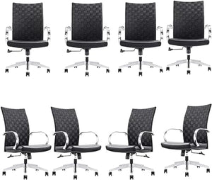 GM Seating Weeve Conference Room Chairs - High Back Leather Executive Office Chair (Pack of 8)