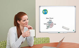 MasterVision Whiteboard Magnetic Earth Dry Erase Board, 48" x 96" with Aluminum Frame