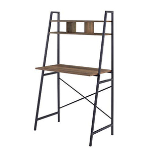 Walker Edison Industrial Wood and Metal X-Back Ladder Desk Home Office Workstation 56 Inch, Rustic Oak