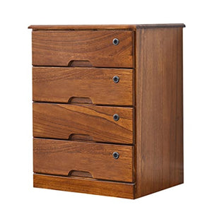 zyywx Solid Wood 4-Layer File Cabinet with Lockers and Wheels