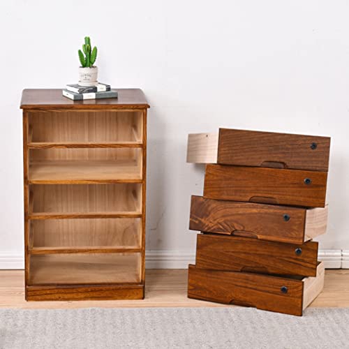 zyywx Solid Wood 4-Layer File Cabinet with Lockers and Wheels