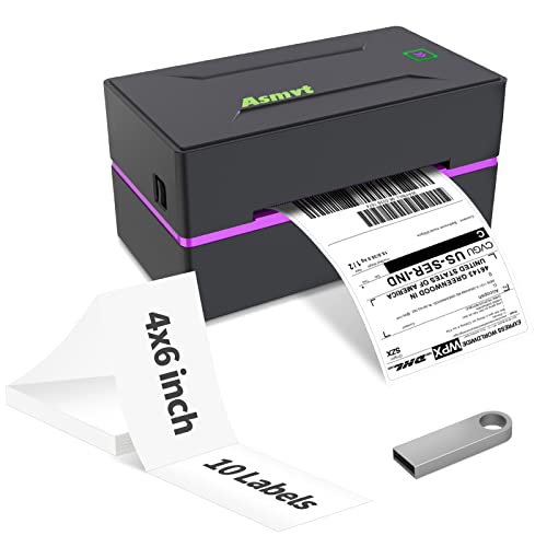 Asmvt Thermal Label Printer-Shipping Label Printer,150mm/s 4x6 Desktop Label Printer for Shipping Packages, Small Business, USPS, FedEx, Shopify, Etsy, Amazon,Compatible with Windows & Mac