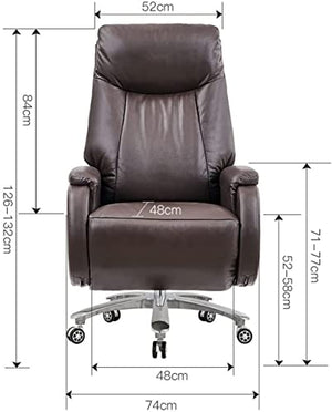 JTKDL Electric Type Executive Office Chair, Cowhide Leather High-Back Ergonomic Boss Chair