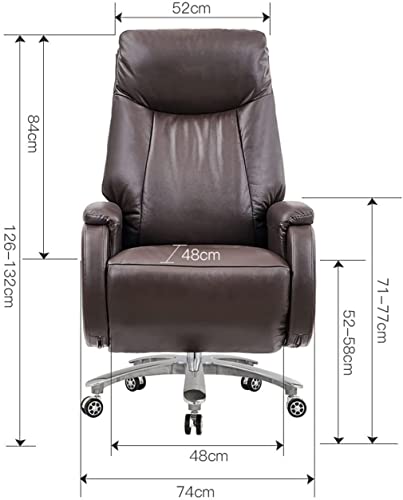 JTKDL Electric Type Executive Office Chair, Cowhide Leather High-Back Ergonomic Boss Chair
