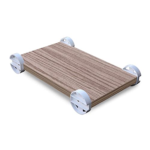CPU Stand PC Cart Holder with Wheels Under Desk - White