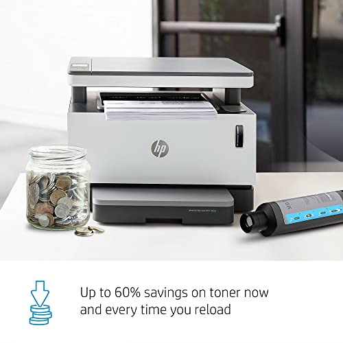 HP Neverstop MFP 1202wB All-in-One Wireless Monochrome Laser Printer - Print Scan Copy - 21 ppm, 600 x 600 x 2 dpi, 1.3" LCD, 8.5" x 14", Hi-Speed USB 2.0