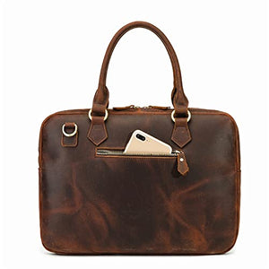 LSDJGDDE 1pcs Retro Handmade Men's Handbag Diagonal Men's Bag Briefcase Business Computer Bag (Color : A, Size : 36 * 26 * 3.5cm)