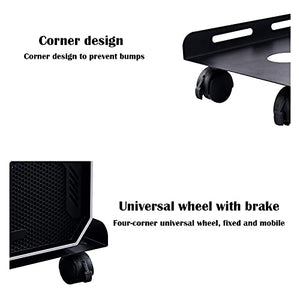 None Computer Tower Stand Printer Table CPU Holder with 4 Caster Wheels (Small/Large)