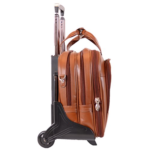 McKleinUSA Damen 80714 R Series Leather Detachable-Wheeled Laptop Case (Brown)